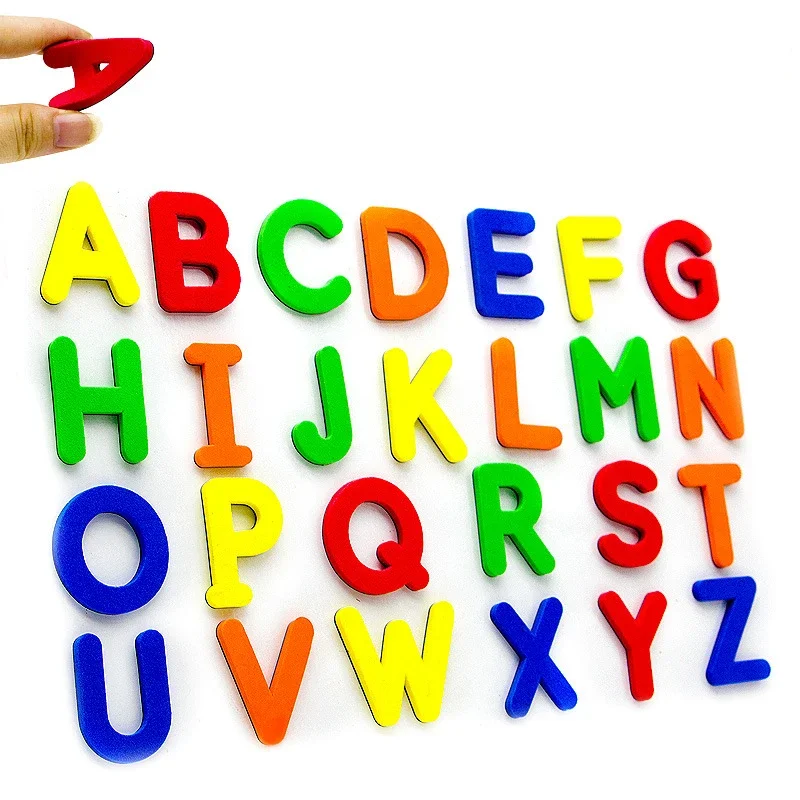 ABC แม่เหล็กตัวอักษรภาษาอังกฤษสติกเกอร์แม่เหล็กตู้เย็นสติกเกอร์การศึกษาของเล่นเด็กคริสต์มาสของขวัญ