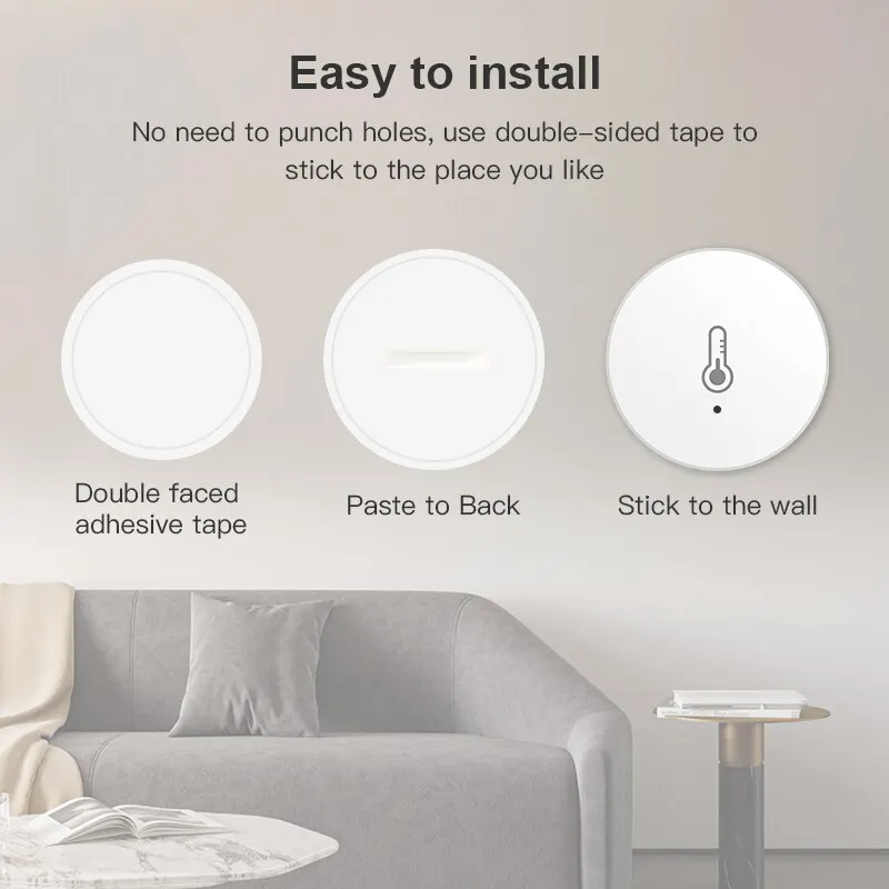 Mini capteur de température et d'humidité Tuya ZigBee, détecteur d'humidité intérieure, compatible avec Alexa Google Home, contrôle par application vocale, 1/2/ 3 pièces