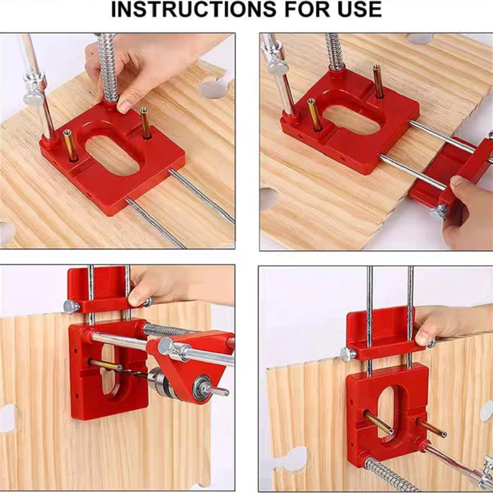 Localizzatore di fori per trapano elettrico Localizzatore di fori per la lavorazione del legno Localizzatore di punzoni regolabile Supporto per supporto per trapano