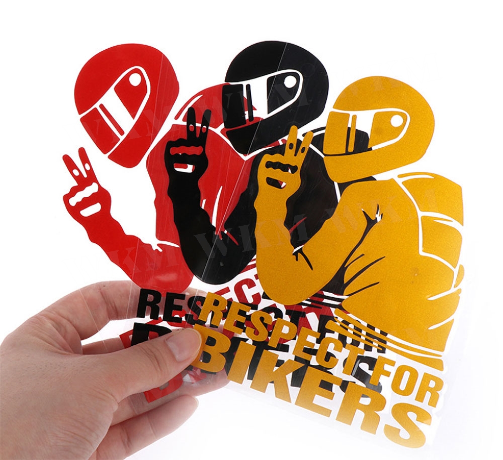 オートバイリフレクターステッカーデカール防水反射ステッカーオートバイ車バイカー尊重ビニール 3D ステッカー