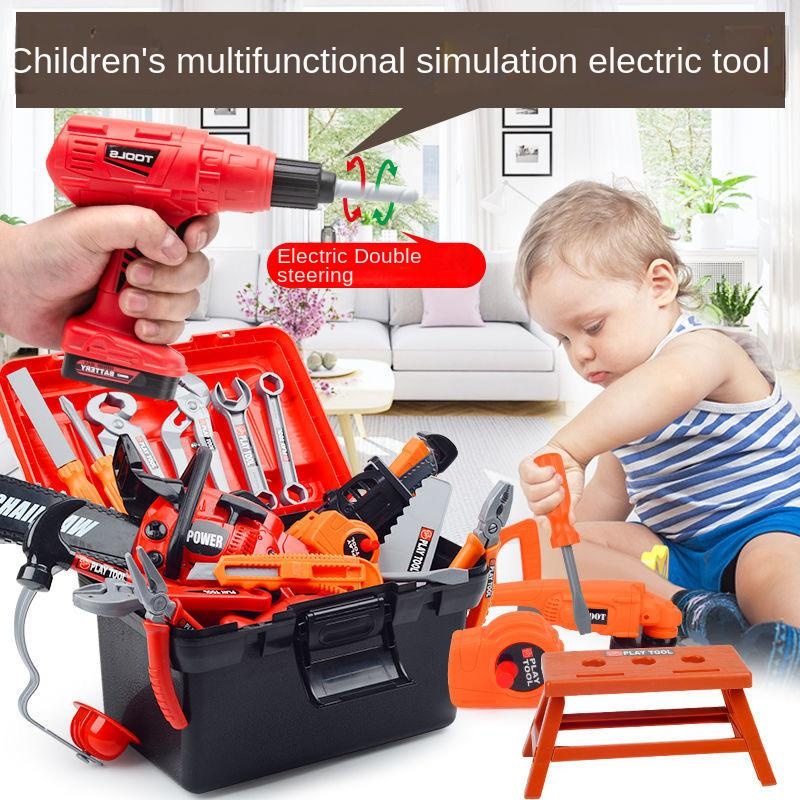 Children Toolbox Toy Boy Simulation Maintenance Electric Drill Platform Repair Baby Screw Assembly