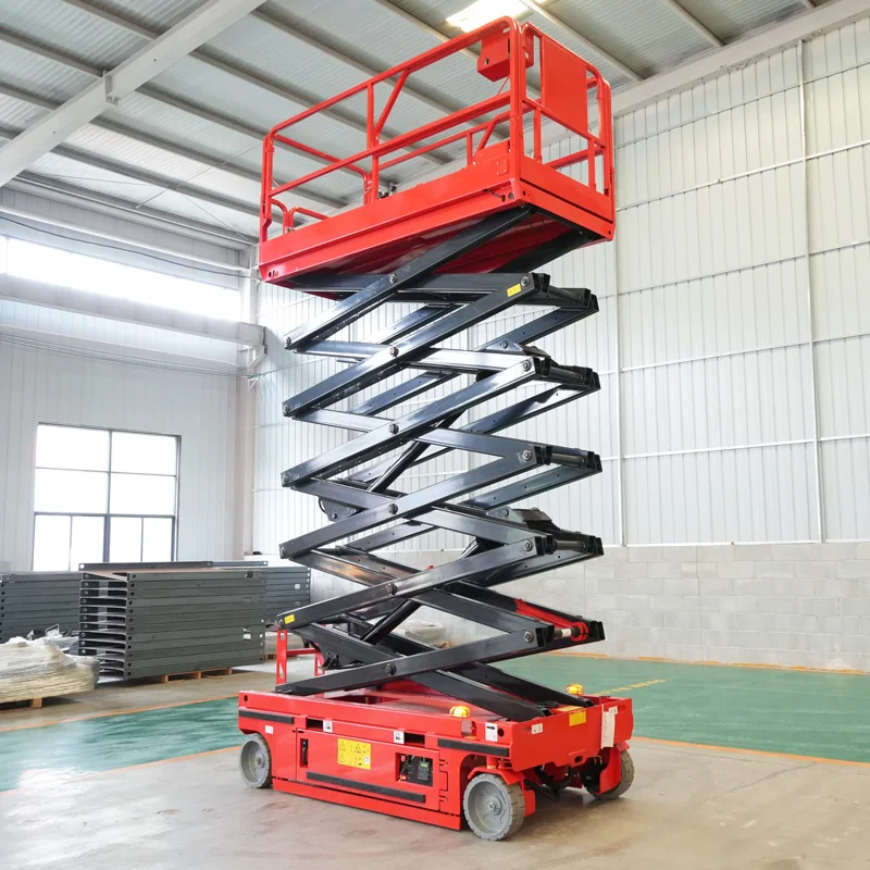 Producto novedoso, plataforma elevadora de tijera hidráulica autopropulsada, trabajo aéreo al aire libre, elevador móvil, andamio, mesa elevadora de almacén