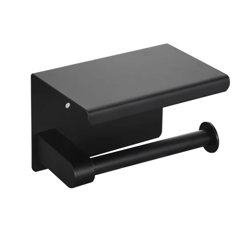 อลูมิเนียมผู้ถือกระดาษชําระชั้นวางถาดอุปกรณ์ห้องน้ําห้องครัวแขวนผนัง Punch-ฟรีสุขาผู้ถือม้วนกระดาษ