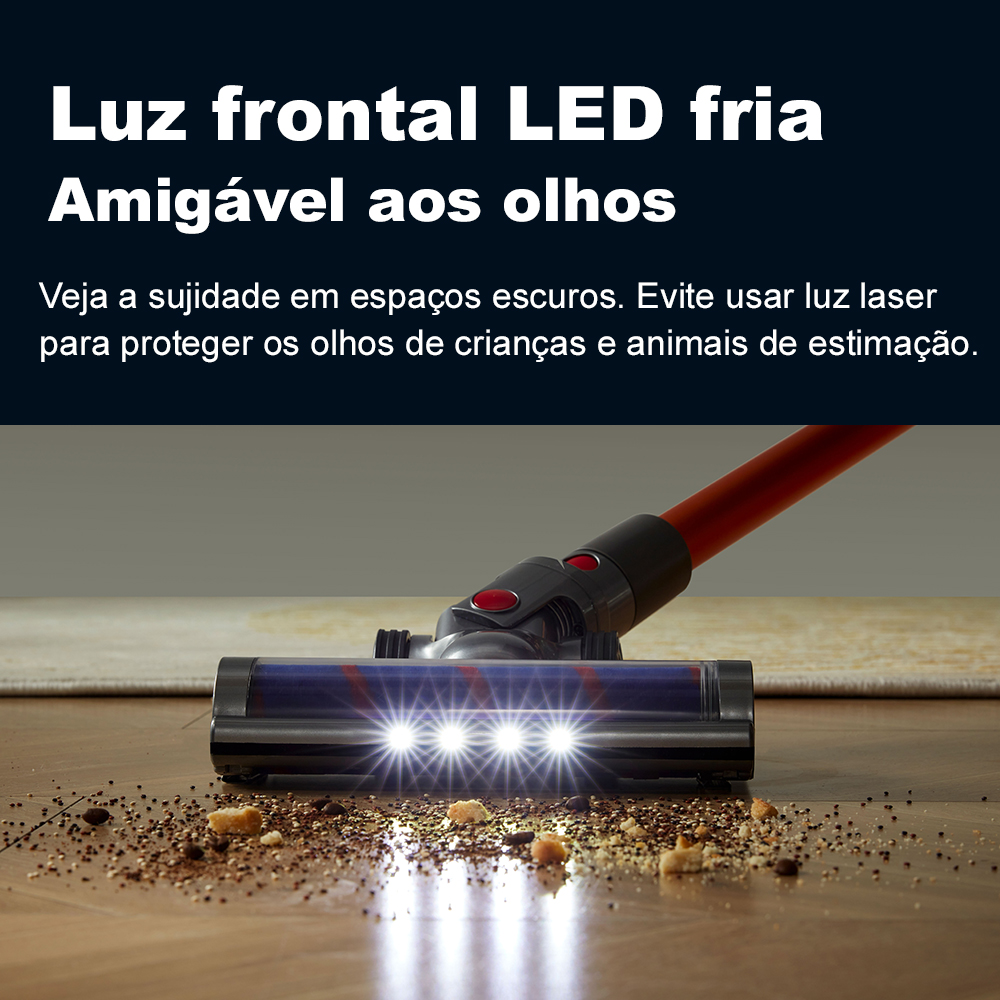(Código promocional: NEW888)Aspirador de Pó Portátil Sem Fio ABIR VC205, 27000PA, Sensor de Poeira Inteligente, Tela de Toque LED, Controlo Automático de Velocidade, Eliminador Portátil de Ácaros