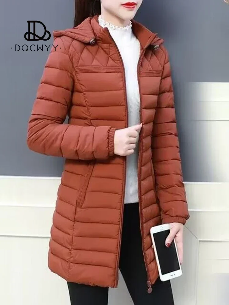 女性用ルーズコットンジャケット,暖かいアウターウェア,フード付き冬服,特大コート,ファッショナブル,6xl