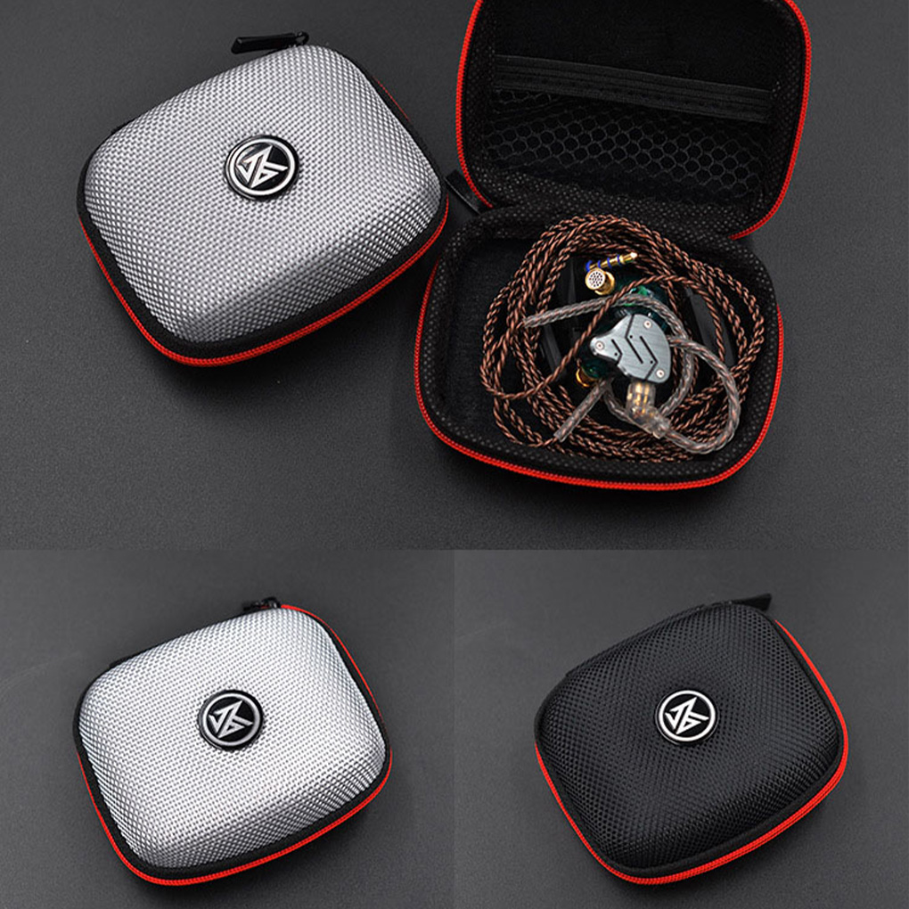 Bolsa de almacenamiento para auriculares KZ, caja cuadrada para auriculares, estuche de almacenamiento para auriculares de viaje para interiores y exteriores, accesorios con cremallera