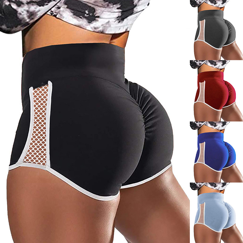 Pantalones cortos elásticos con fruncido en la parte de atrás, pantalones cortos Push Up de cintura alta, pantalones cortos de moda para correr para mujer, pantalones cortos deportivos, ropa, medias de entrenamiento de gimnasia