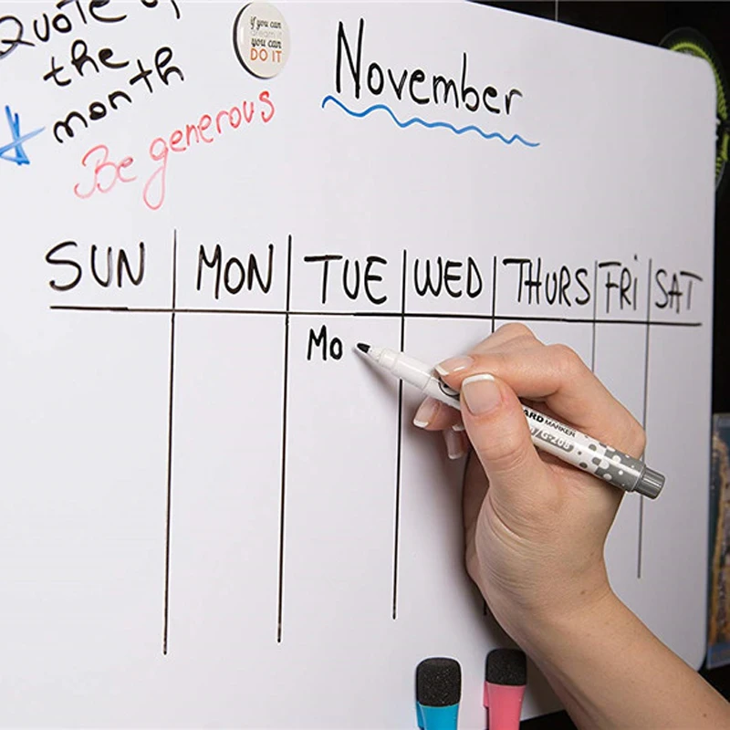 A4 Size Magnetic Dry Erase Whiteboard for Kitchen Fridge Reusable Office Message Painting Board Memo White Board Calendar