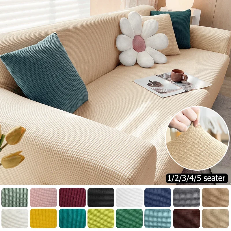 Housse de canapé élastique en Jacquard para salón, protección de fauteuil en polaire extensible, canapé en forme de L