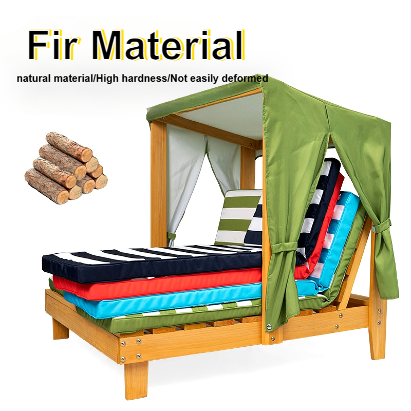 Kids Beach Lounge Chair - Outdoor Foldable Sofa With Backrest, Double Seat For Kindergarten & Pet Lounging