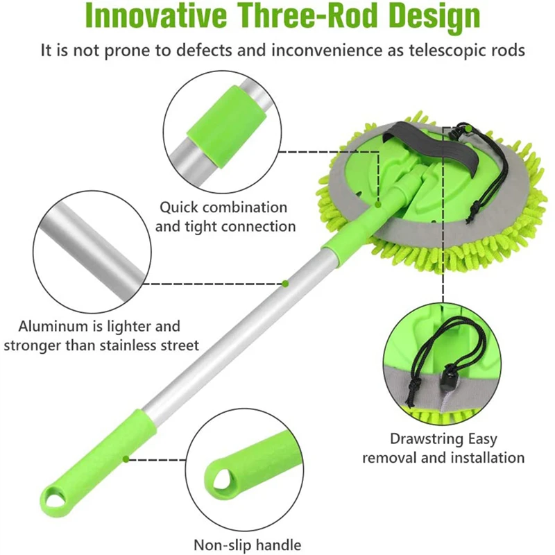 แปรงทําความสะอาดรถยนต์รายละเอียดปรับ Super Absorbent แปรงล้างรถ Telescoping ยาวทําความสะอาด Mop อุปกรณ์เสริมอัตโนมัติ