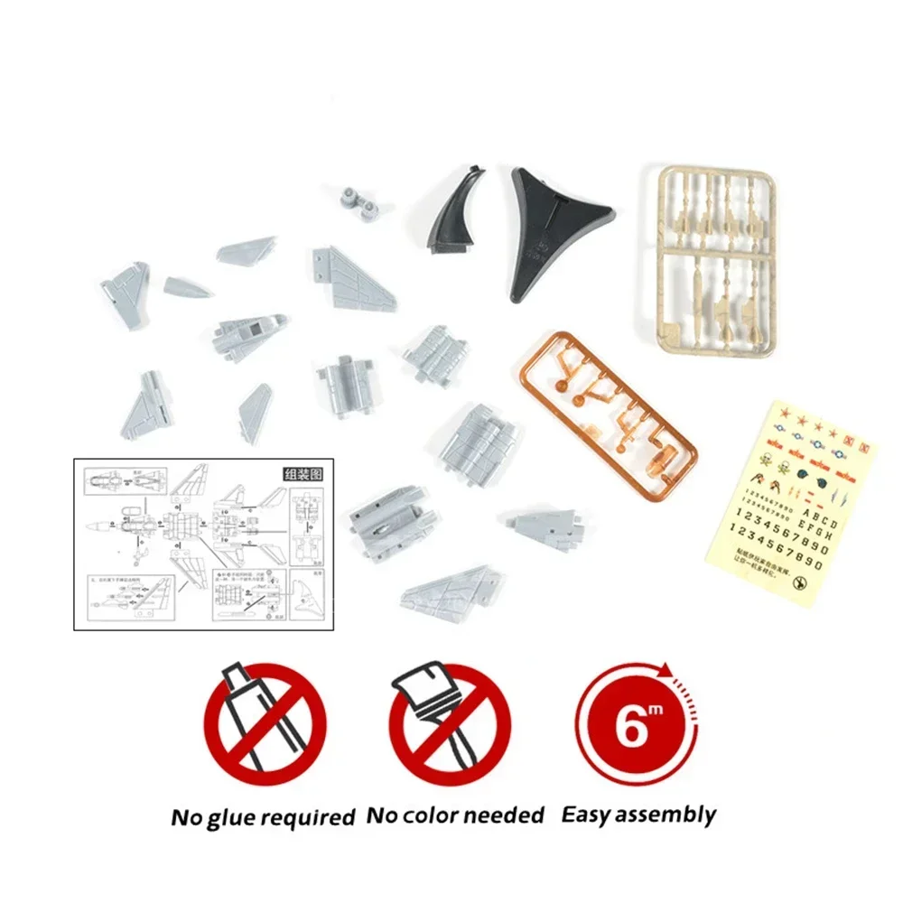 1/144 Scale 8 Styles Airplane Assembly Model AV-8A F-5E F15 F/A-18 UH1H MI8 SU25 J16 Fighter Military Ornament Mini Plastic Toy