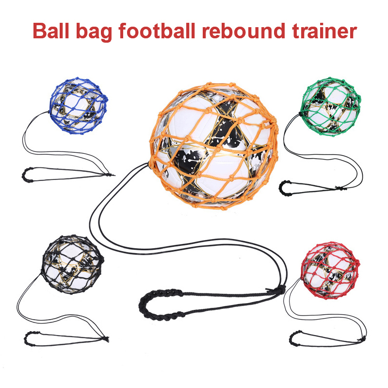 ใหม่เยาวชนฟุตบอล Self TRAINER KICK NET Pocket Professional กีฬากลางแจ้งกระเป๋าไนลอนบาสเกตบอลลูกฟุตบอลตาข่ายกระเป๋าถือ