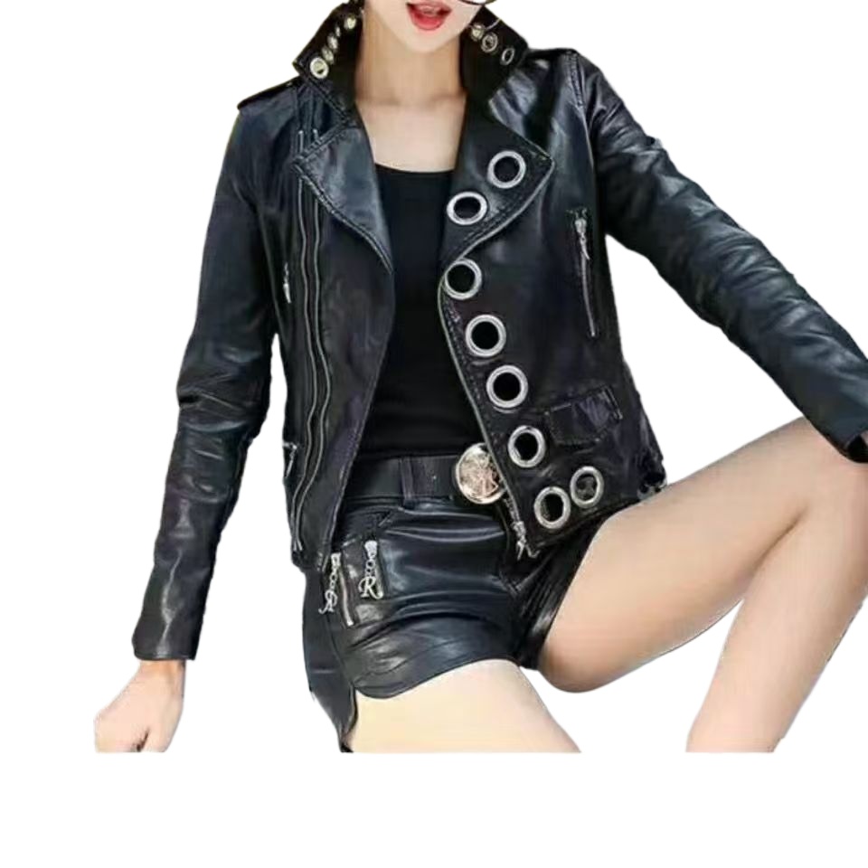 2024 Solid Fall Vrouwen Fietsjas Kunstleer Uitloper Rits Outfit Lente Herfst Wome Mode Korte Pu zwarte Vrouwelijke Jas Jas