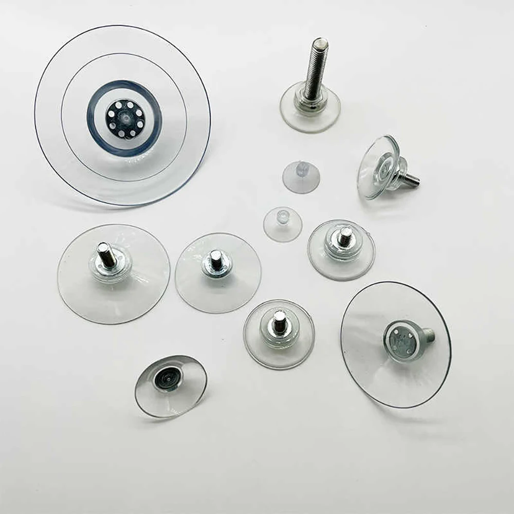 PVC Round Clear Sucker Glass/Screw Suction Cup Soft Anti Slip Pads Non Adhesive Bumpers Pad  Pad For Table Glass Top