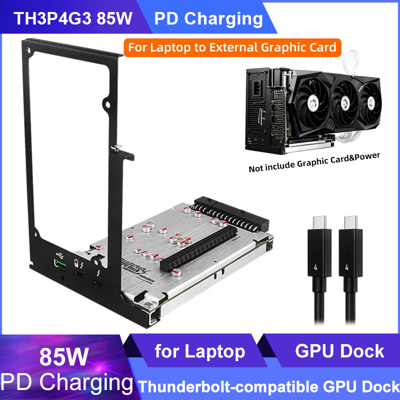 TH3P4G3 85 Вт PD зарядка Thunderbolt совместимая док-станция для ноутбука к внешней графической карте 40 Гбит/с для Macbook Windows