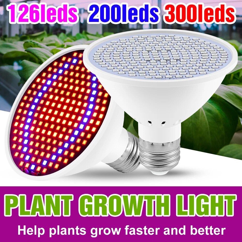 E27 LED planta crecen la luz espectro completo interior hidropónico flor plántulas verduras cultivo lámpara caja de crecimiento bombilla AC85V-265V