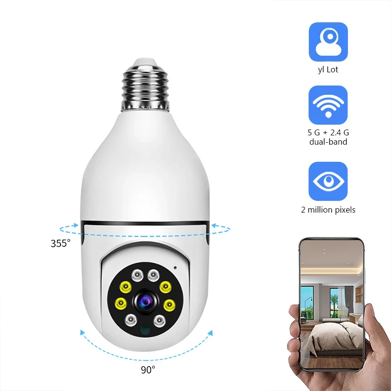 E27 Glühbirne Wifi Kamera Mensch Tracking Farbe Nachtsicht 360 ° Rotation Gegensprechanlage 2mp Kamera Yi Lot App Unterstützung iOS Android-Handy