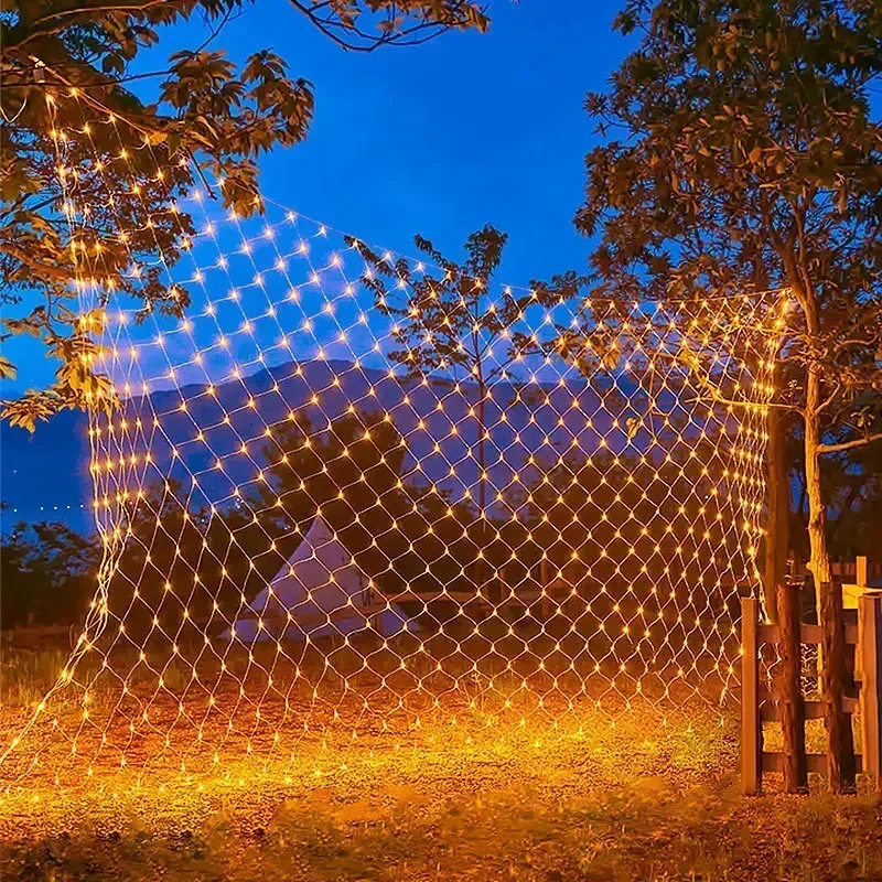 6 × 4 メートル 3 × 3 メートル LED ネットメッシュライトクリスマス窓カーテンストリングライト屋外フェアリーライトガーランド結婚式の休日の装飾ランプ