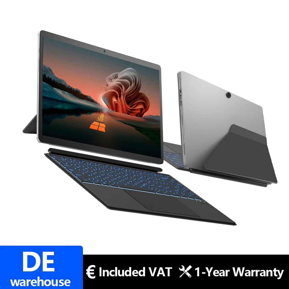 Tablet Mini Laptop 14 pollici 2 in 1 Intel N100 16GB + 512GB 1200P IPS Touch Screen Windows 11 Notebook Spedizione gratuita