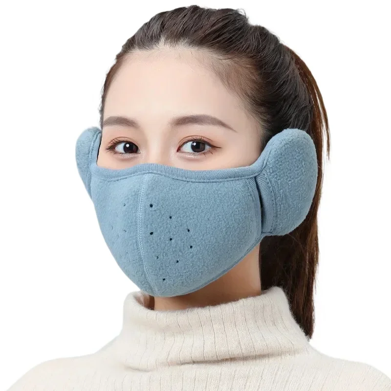1 PcฤดูหนาวWindproofหน้ากากEarmuff 2-In-1หนาขนแกะBreathableรถจักรยานยนต์ขี่จักรยานFace Maskจักรยานขี่Sportmask