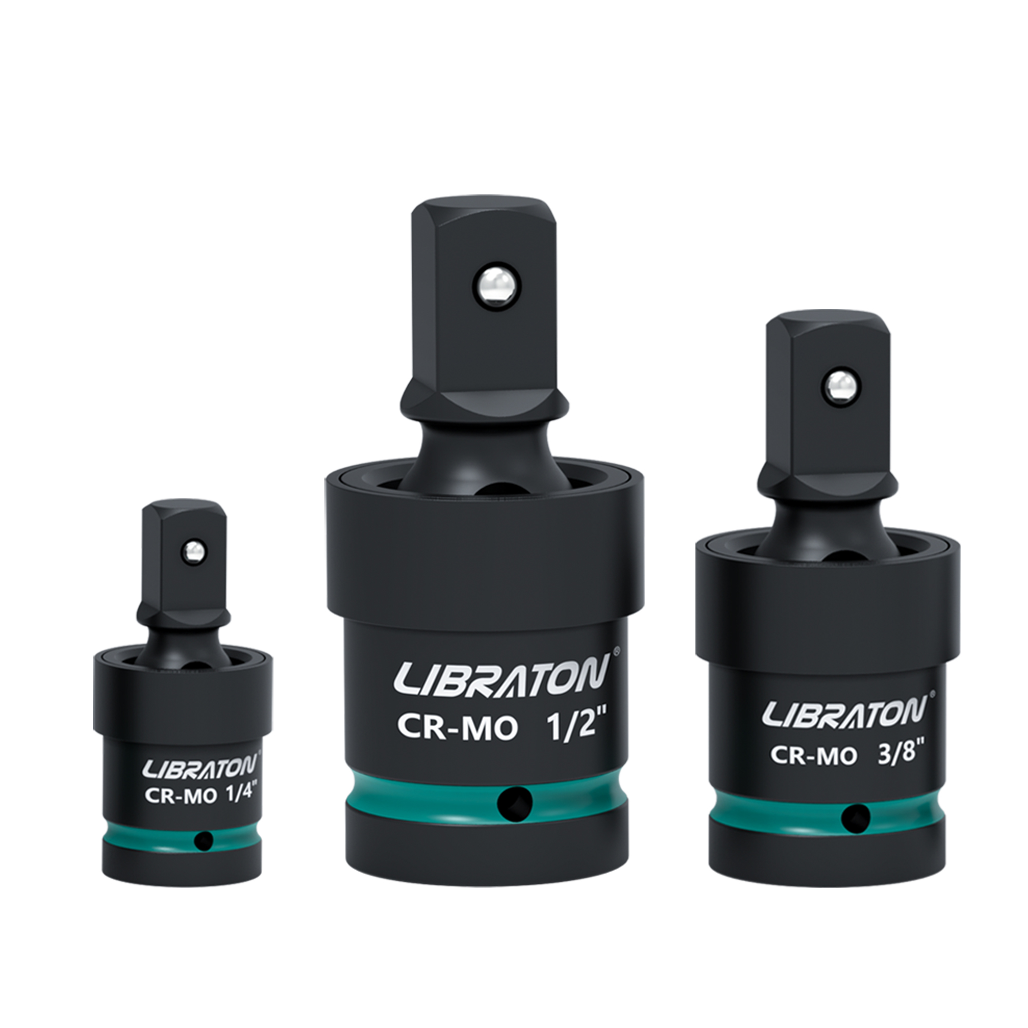 Libraton スイベルソケットセット インパクトスイベルソケットセット、ウォブルソケットインパクトグレードユニバーサルジョイント 1/4" 3/8" 1/2" ドライブ Cr-Mo スチール
