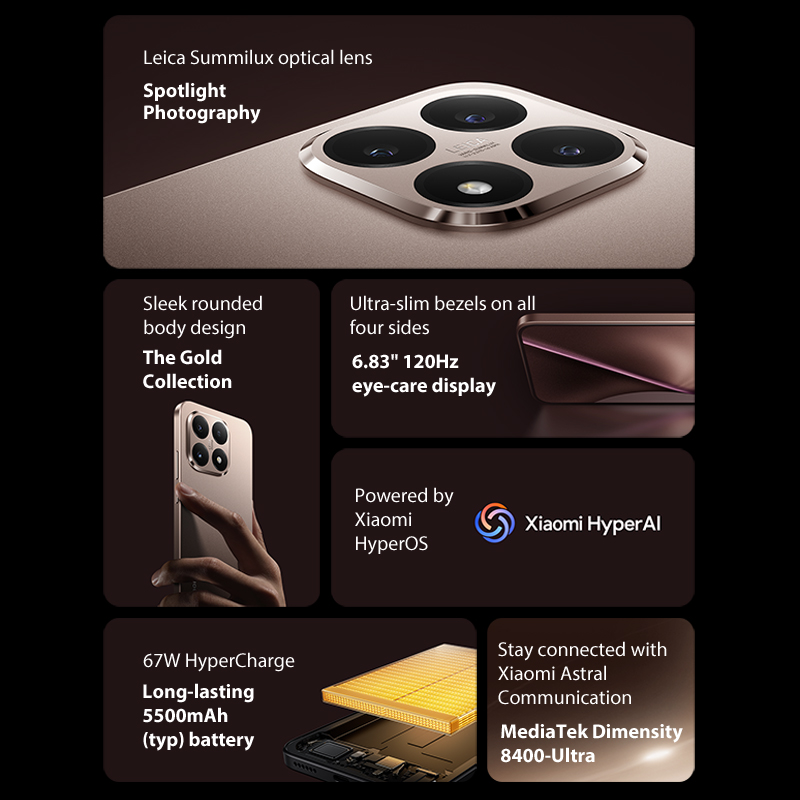 Xiaomi 15T Versão Global Smartphone 50MP 5500mAh 67W HyperCharge 6.83 "120Hz display IP68 MediaTek Dimensity 8400-Ultra