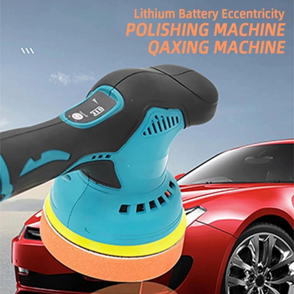 Máquina de polimento elétrica sem fio para carro, polidor sem fio, reparação de enceramento, lixadeira sem fio polonês, 8 engrenagens, 380W