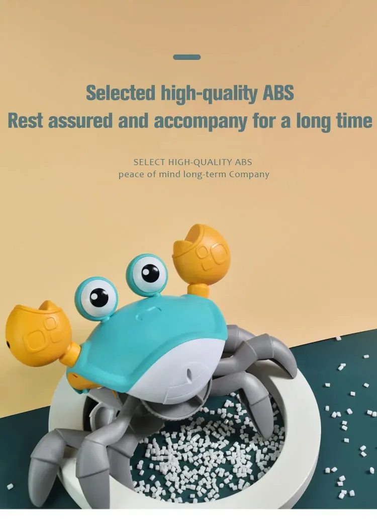 Mechanical Crab Escape Crabs Baby Crawling Crab Musical Dancing Moving Toy Run Away Toy for Babies Crawling Interactive Toys