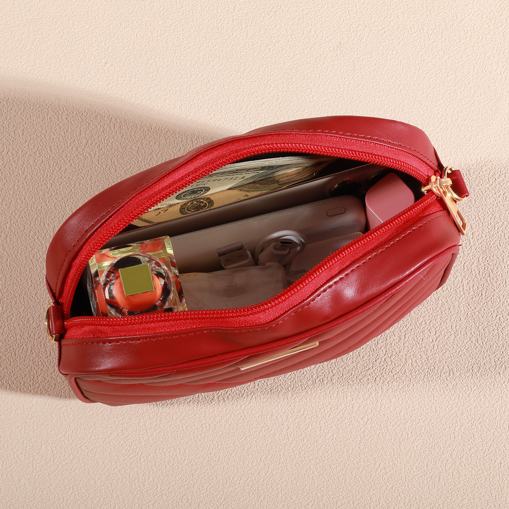 ChimSolid-Sac à documents carré initié, sac à bandoulière matelassé à fermeture éclair pour femmes, portefeuille classique tout assressenti