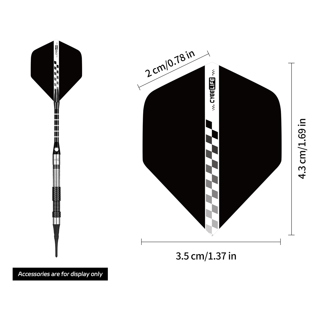 CyeeLife 15PCS Standard Dart Flights Nice Darts Flight Dardos Feather Outdoor Wing Tail Pattern