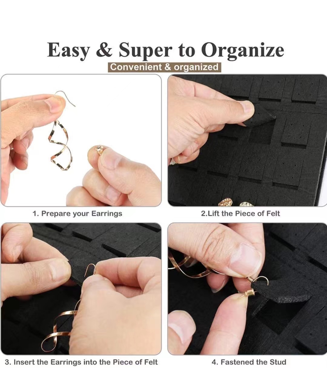 Neue Doppel Wand Schmuck Tasche Schmuck Display Filz Ohrringe Lagerung Tasche Halskette Ring Schmuck Organizer Verpackung