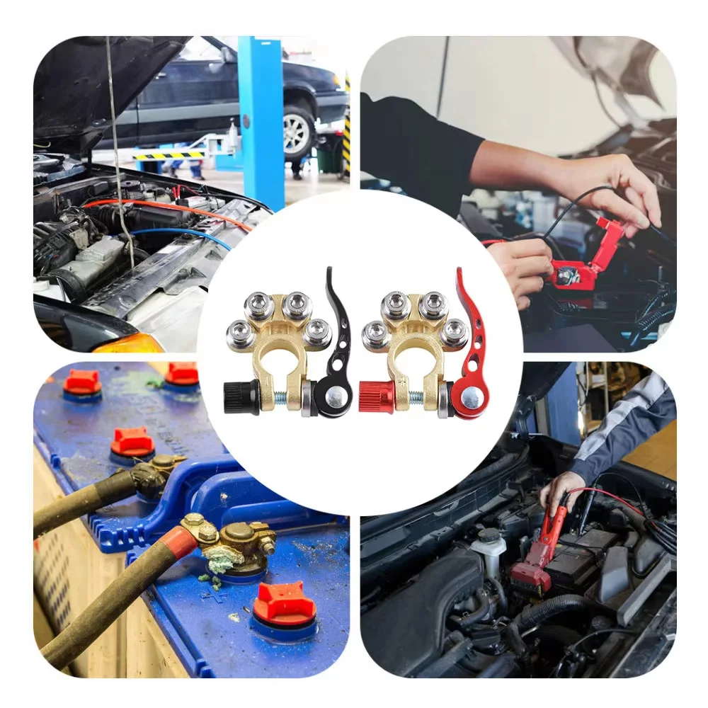 Multiport 1 Pair Quick Release Car Top Post Terminals Connectors Kit Auto Parts Tools for Boat Race 12V 24V UTV Tractor Truck