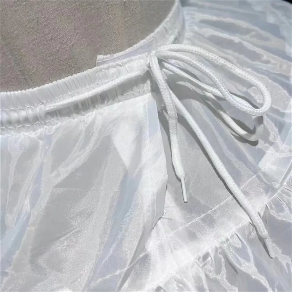Sottogonne da sposa bianche a 3 cerchi per abito corto Gonna da balletto Ragazze Crinolina Elastico in vita Sottogonna Jupon Court