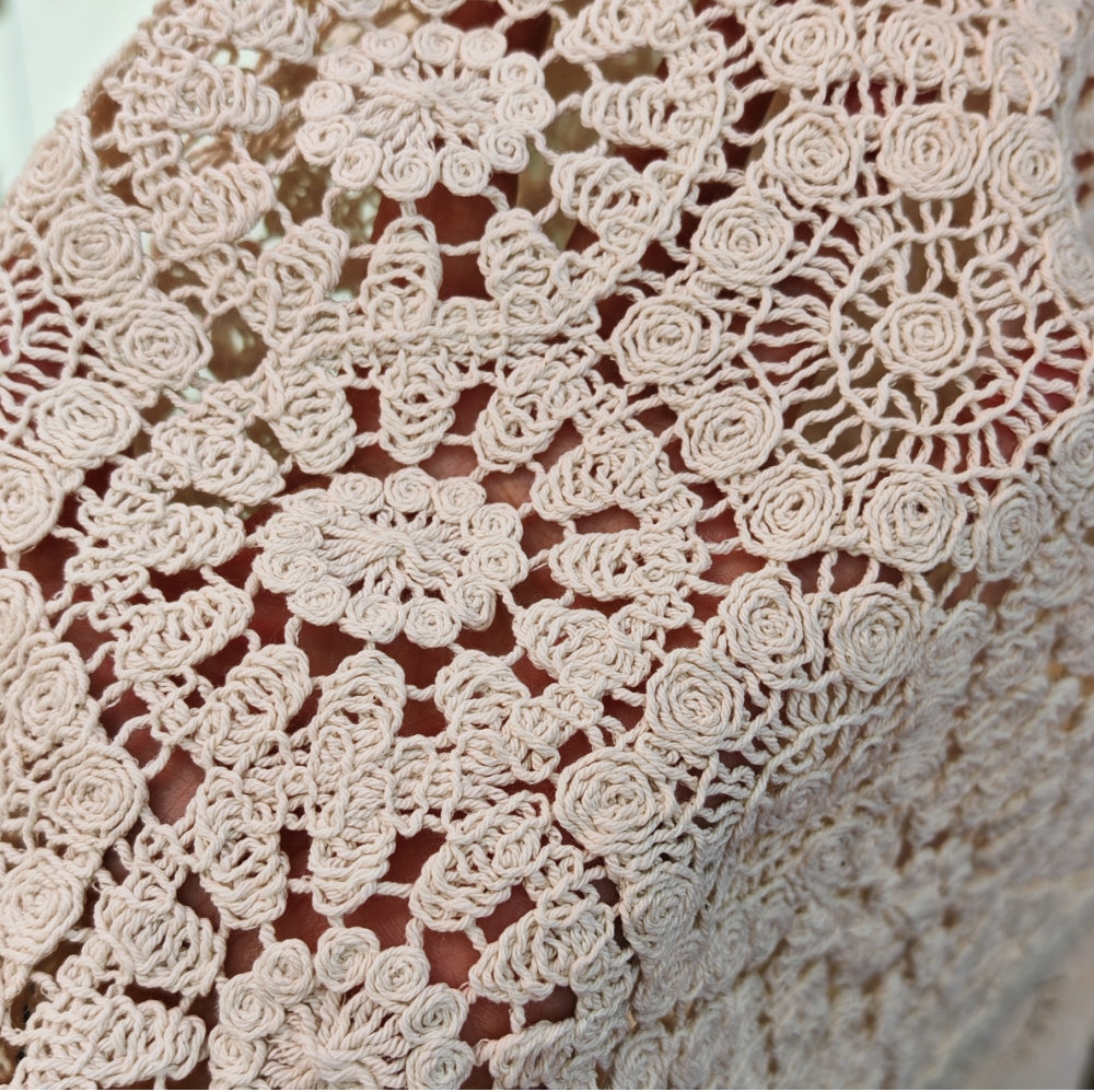 Bordada Guipure Lace feminino Oco Crochet Saia de Algodão, Roupas de Verão, Tecido Vestido Quadrado, DIY, Ins
