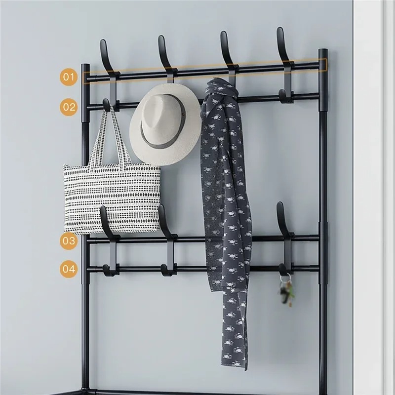 2025 cabides de chapéu de roupas rack de sapato multi-camada rack de sapatos de chão simples e prateleiras de chapéu de carga prateleira organizadora de sala de estar