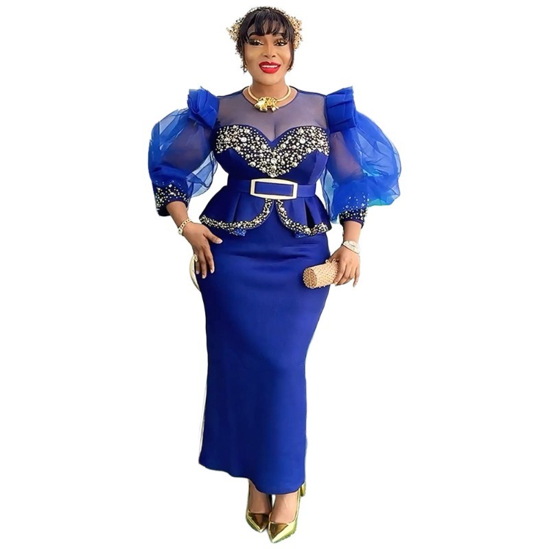 エレガントなアフリカのドレス女性のための 2025 新しいアフリカ服プラスサイズトルコウェディングパーティーロングドレス Dashiki アンカラ衣装ローブ