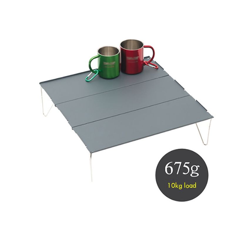 Xếp Cắm Trại Bàn Di Động Nhôm Nhẹ Hình Chữ Nhật Ngoài Trời Bàn Mang Theo Túi, Chịu Tải 10Kg, 37X35X10Cm, Xám 캠핑테이블