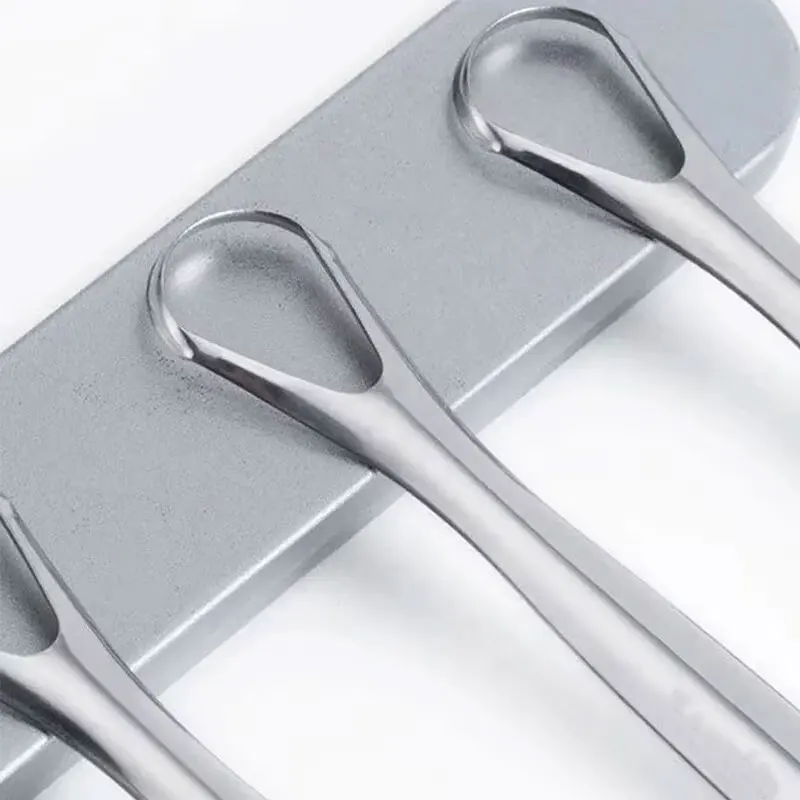 Stainless Steel Tongue Scraper-Portable Tongue Cleaner for Adults-Effectively Removes Bacteria and Plaque-Easy to Use and Clean
