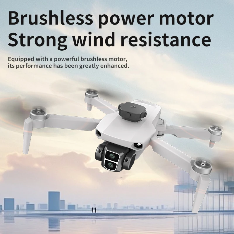 L106 drone 8k hd câmera dupla 5g wifi fpv motor sem escova evitar obstáculos com tela de controle remoto quatro eixos dron brinquedos presentes