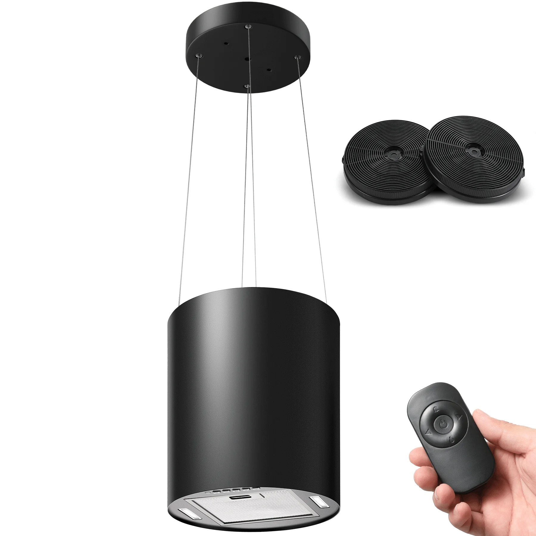 SNDOAS Recirculação 35 cm com sucção de 700 m3/h 3 níveis de potência com filtro de carbono LED Bulb Island Hood Extrator