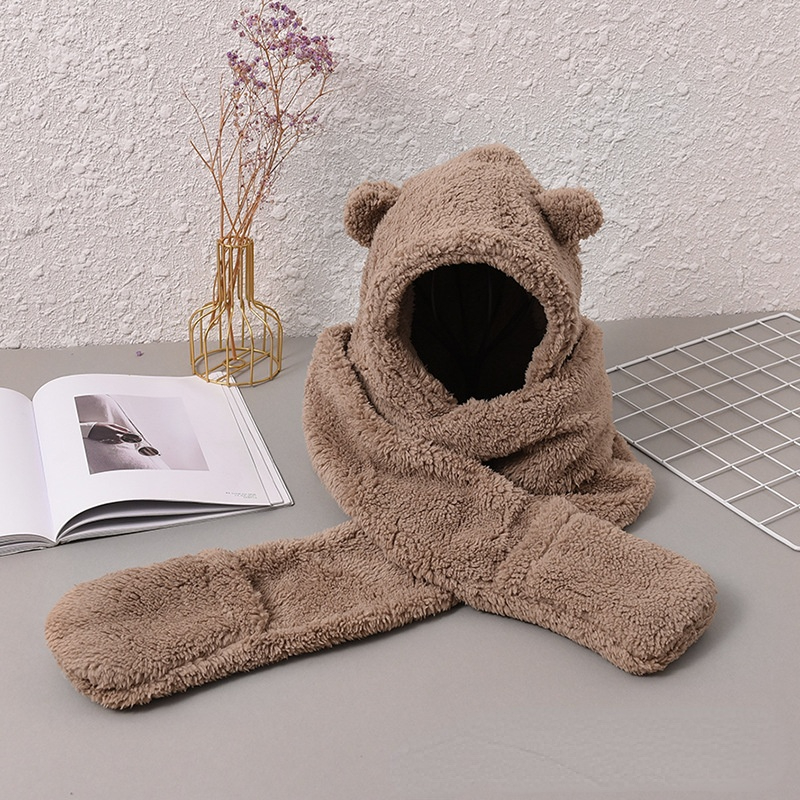Der neue verdickte Hut handschuh schal auf einem Winter bären lamm kaschmir mützen hält warm
