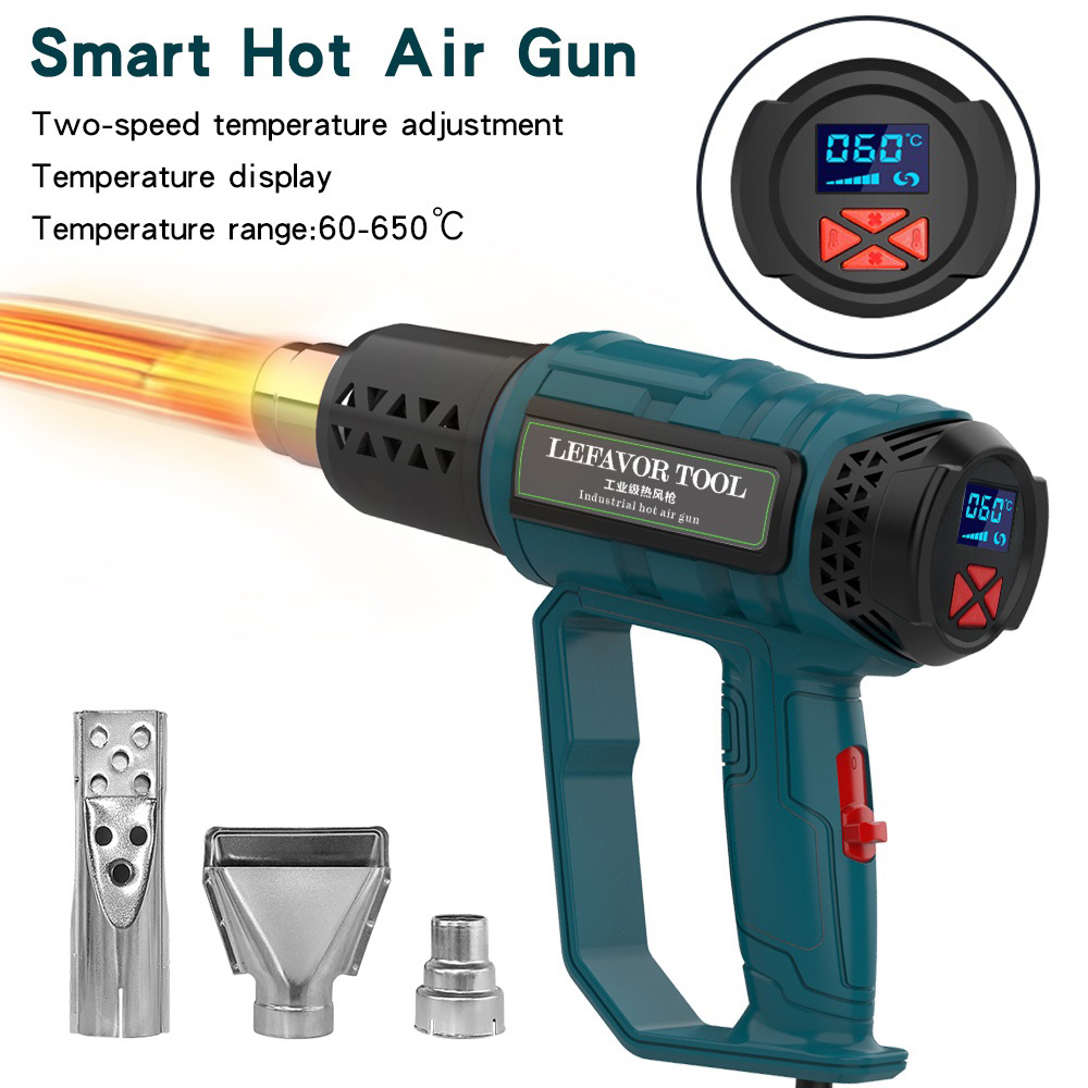 2000w industrielle digitale Heißluft pistole elektrische Heißluft pistole Thermo regulator Schrumpf verpackung Thermo gebläse Trockner Heizdüse 220V