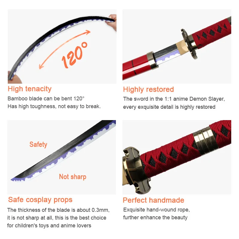 1:1  Anime Roronoa Zoro Katana sword Wooden Toy Swords original pattern Wado kitetsu Shusui Enma Cosplay Weapon Props