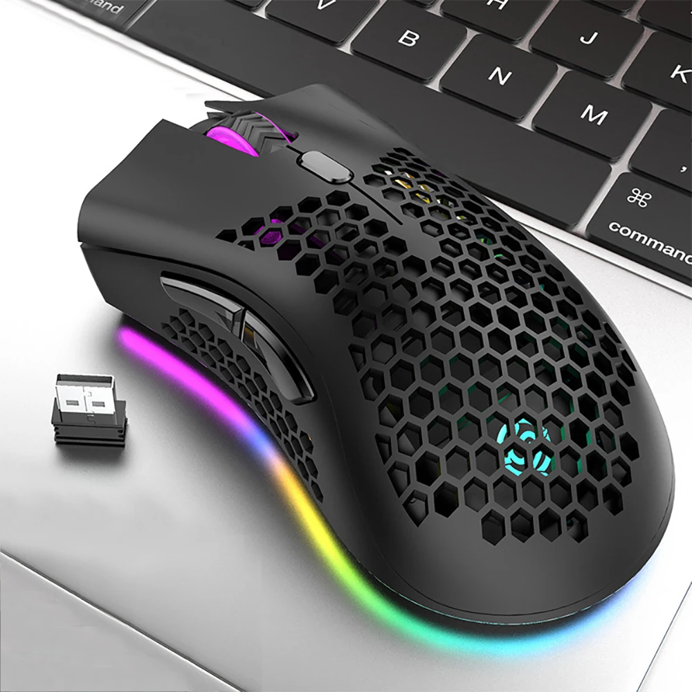 BM600 Перезаряжаемая игровая мышь USB 2,4G Беспроводная RGB подсветка Эргономичная игровая мышь Настольный ПК Компьютеры Ноутбук Мыши для ноутбуков