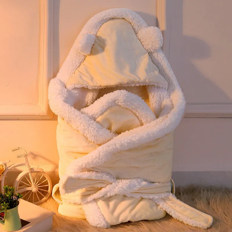 Calda coperta in pile di velluto per bambini, fasciatoio per neonato, morbida coperta in pile, set di biancheria da letto solido, trapunta in cotone, fasciatoio