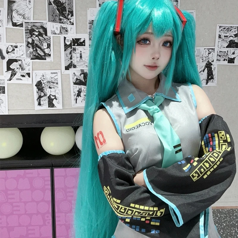 อะนิเมะประสิทธิภาพเสื้อผ้า Hatsune Miku MIKU อะนิเมะเสื้อผ้าคอสเพลย์เสื้อผ้า JK กระโปรงเดียวกันชุดวิกผมอุปกรณ์เสริมฮาโลวีน