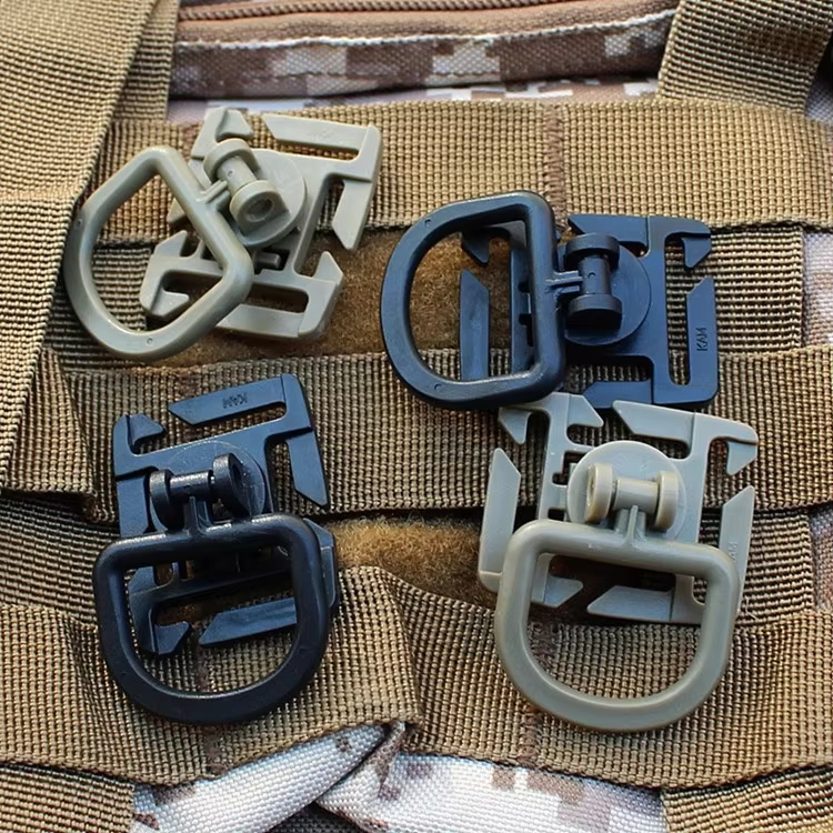 Clips de anillo en D con rotación de 360 grados, accesorios para bolsa táctica para accesorios de correas MOLLE, mochilas, anillo en D, anillo en D de bloqueo Grimloc, 4 Uds.
