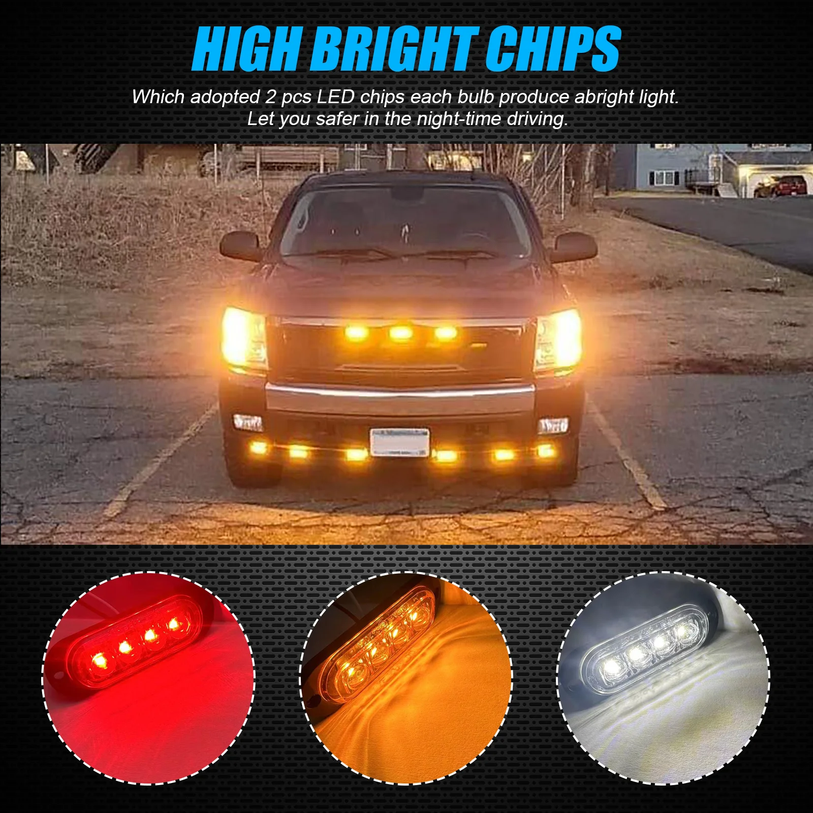 4 個 LED サイドマーカーライト 12V 24V トレーラーキャラバンサイドクリアランスマーカーライトトラックトラック LED サイドライトアンバーレッドホワイト