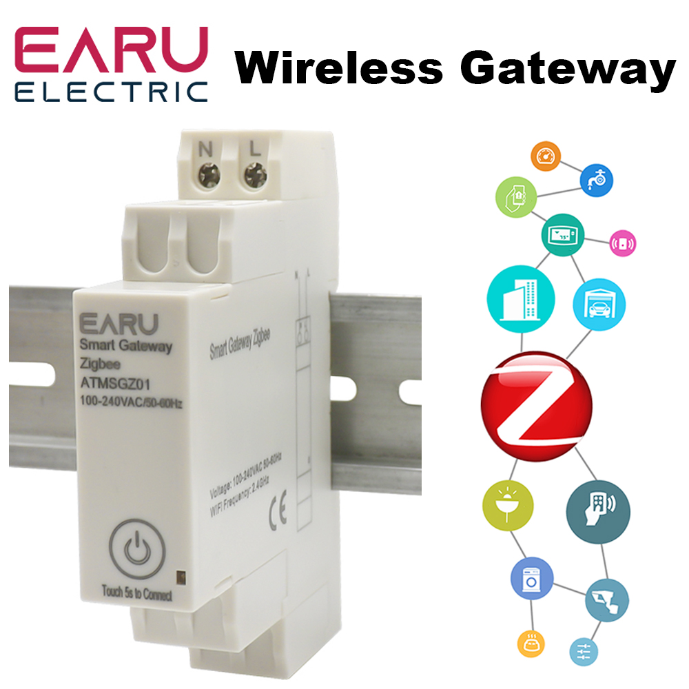 Tuya Drahtlose Zigbee Brücke Smart Home AC100 ~ 240V 50/60Hz Din-Schiene Zigbee Gateway Hub Fernbedienung für Alexa Google Hause